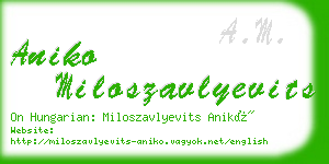aniko miloszavlyevits business card